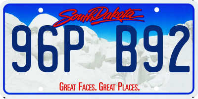 SD license plate 96PB92