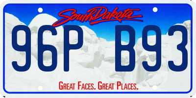 SD license plate 96PB93