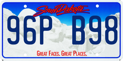 SD license plate 96PB98