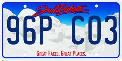 SD license plate 96PC03