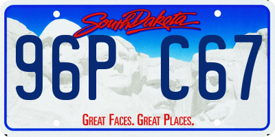 SD license plate 96PC67