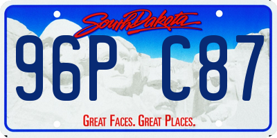 SD license plate 96PC87