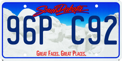 SD license plate 96PC92