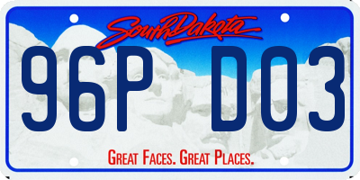 SD license plate 96PD03