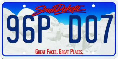 SD license plate 96PD07