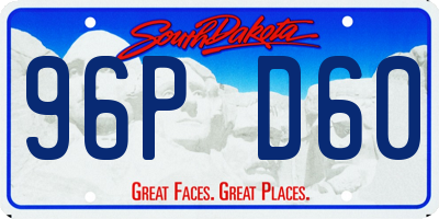 SD license plate 96PD60