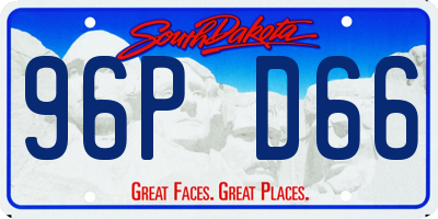 SD license plate 96PD66