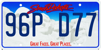 SD license plate 96PD77