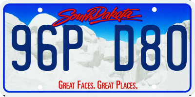 SD license plate 96PD80