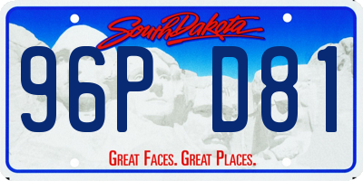 SD license plate 96PD81