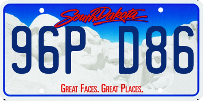 SD license plate 96PD86
