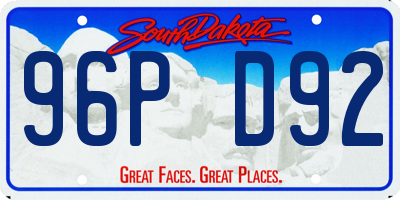 SD license plate 96PD92