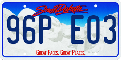 SD license plate 96PE03