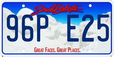 SD license plate 96PE25