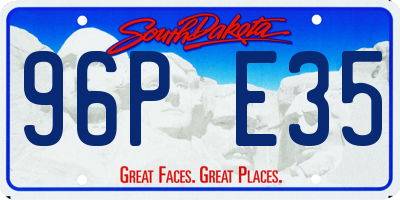SD license plate 96PE35