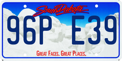 SD license plate 96PE39
