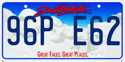SD license plate 96PE62