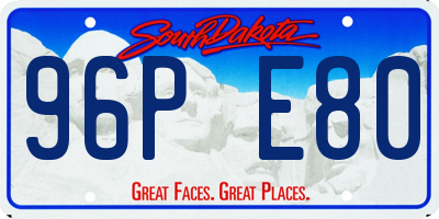 SD license plate 96PE80
