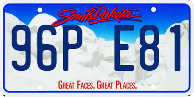 SD license plate 96PE81