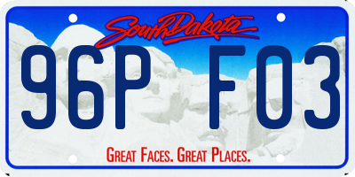 SD license plate 96PF03