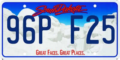 SD license plate 96PF25