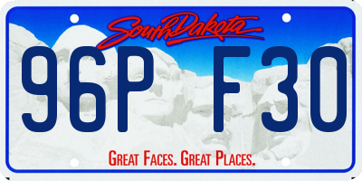 SD license plate 96PF30