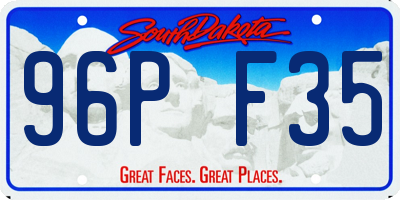 SD license plate 96PF35