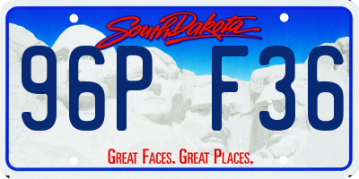SD license plate 96PF36