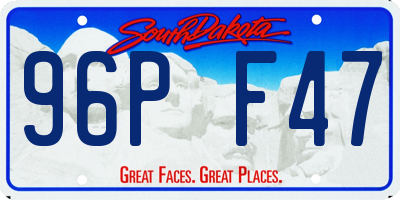 SD license plate 96PF47