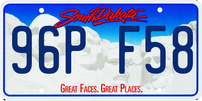SD license plate 96PF58