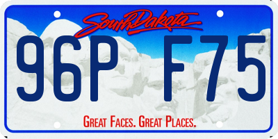 SD license plate 96PF75