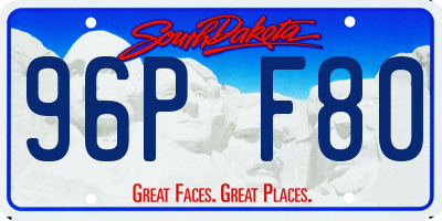 SD license plate 96PF80