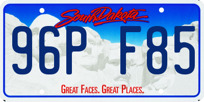 SD license plate 96PF85