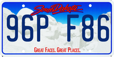 SD license plate 96PF86