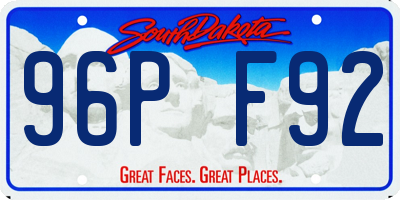 SD license plate 96PF92