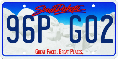 SD license plate 96PG02