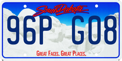 SD license plate 96PG08