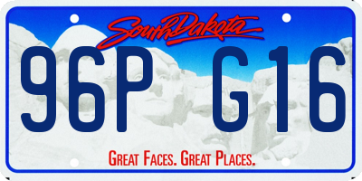 SD license plate 96PG16