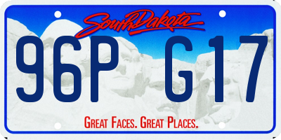 SD license plate 96PG17