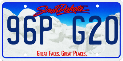 SD license plate 96PG20