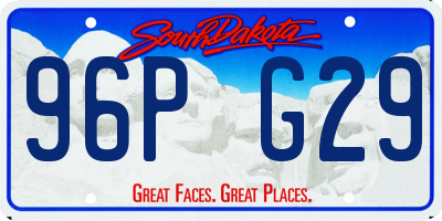 SD license plate 96PG29