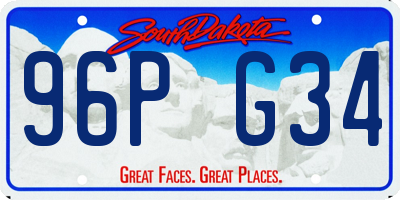 SD license plate 96PG34