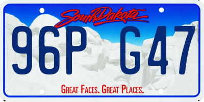 SD license plate 96PG47