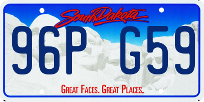 SD license plate 96PG59