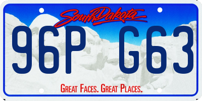SD license plate 96PG63