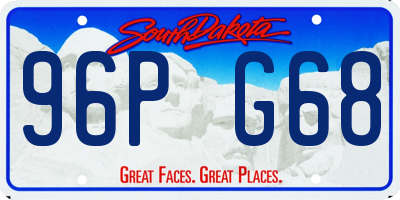 SD license plate 96PG68