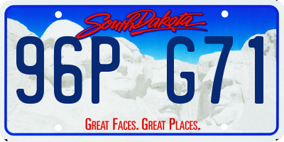 SD license plate 96PG71
