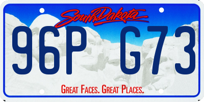 SD license plate 96PG73