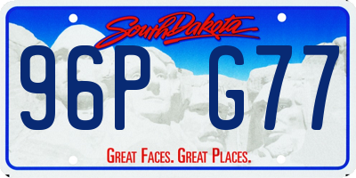 SD license plate 96PG77