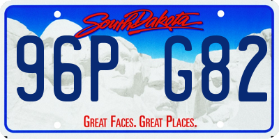 SD license plate 96PG82